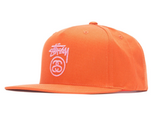 Stussy Stock Lock Logo Snapback Cap Orange