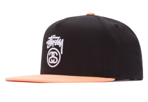 Stussy Stock Lock Logo Snapback Cap Black