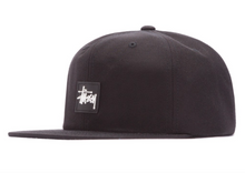 Stussy Stock Logo Rubber Patch Cap Black