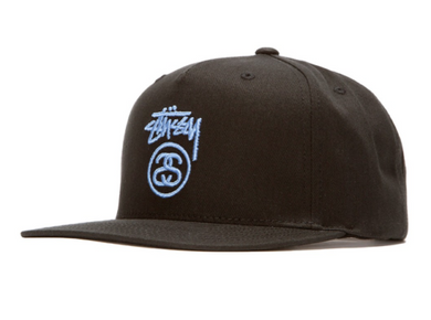 Stussy Stock Lock Logo Snapback Cap Black