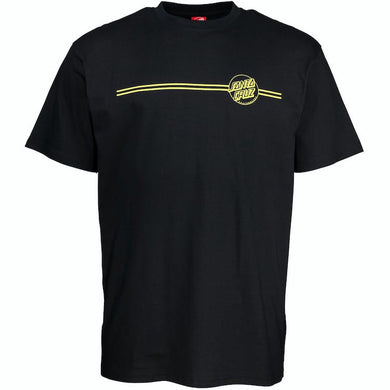 Santa Cruz Opus Dot Stripe T-Shirt Black/Yellow