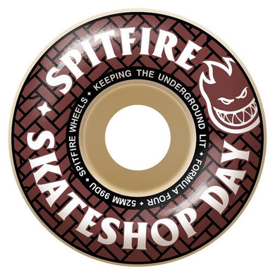 Spitfire Wheels Skateshop Day Formula Four Classic Skateboard Wheels 99a 52mm