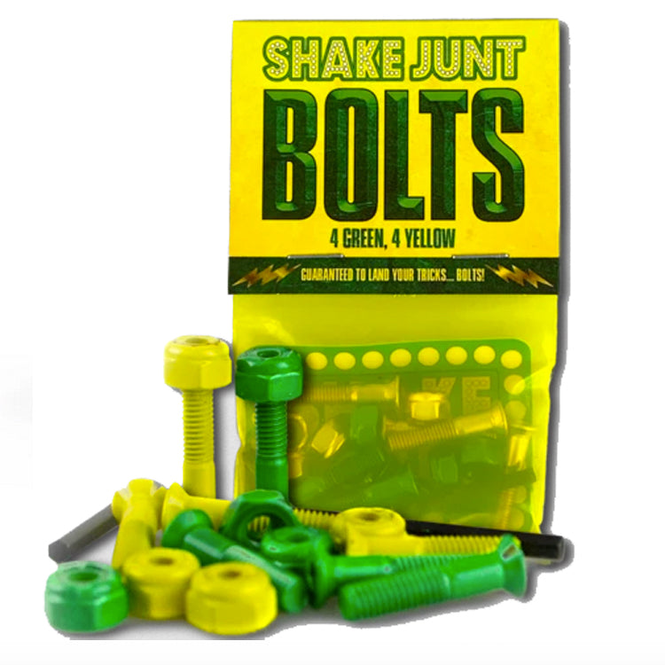 Shake Junt Bag O' Bolts 4 Yellow 4 Green Phillips Head Skateboard Bolts