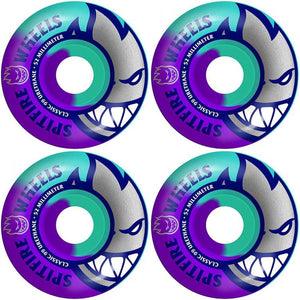 Spitfire Wheels Big Head 50/50 Swirls teal/purple Skateboard Wheels 99du 52mm