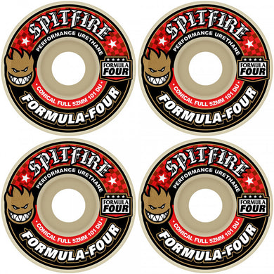 Spitfire Wheels Formula Four Conical Full Skateboard Wheels 101a 54mm