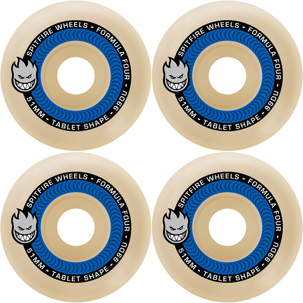 Spitfire Wheels Formula Four Tablet Skateboard Wheels 99a 52mm