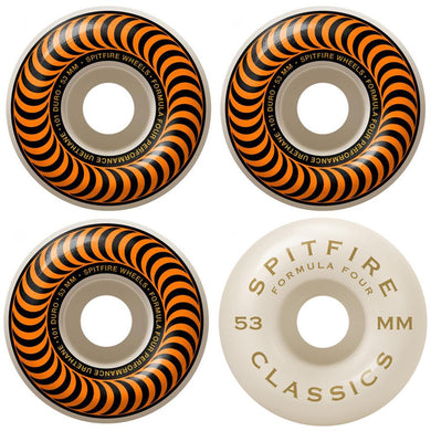 Spitfire Wheels Formula Four Classic Skateboard Wheels 99a 53mm