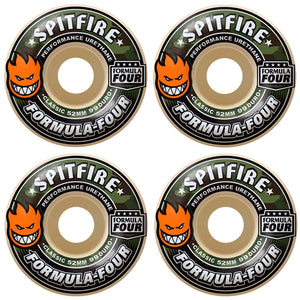 Spitfire Wheels Formula Four Covert Classic Skateboard Wheels 99a 52mm