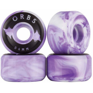 Orb Wheels Specters Swirls Purple/White Skateboard Wheels 99a 54mm
